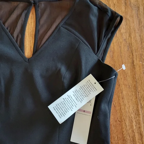 New London Times Black Nude Lace Cocktail Dress Size 6 - Picture 3 of 4